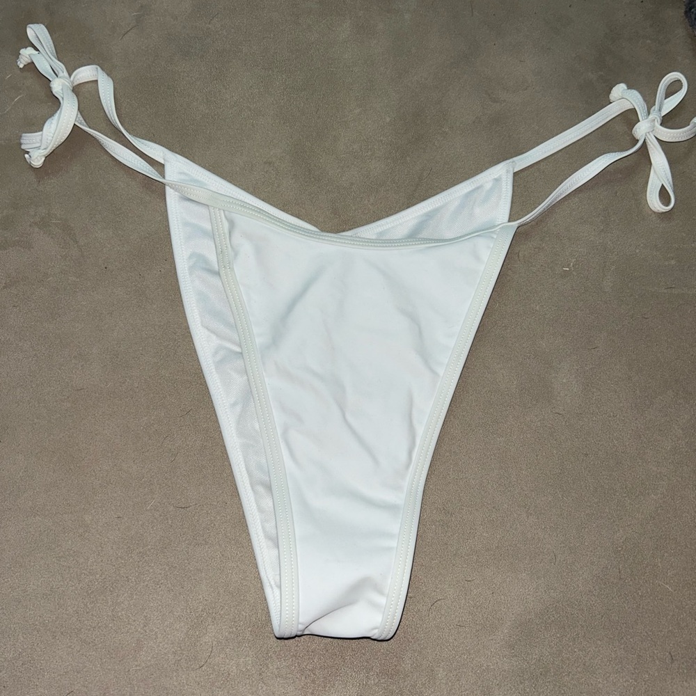 White Tie-Side Bikini Bottom